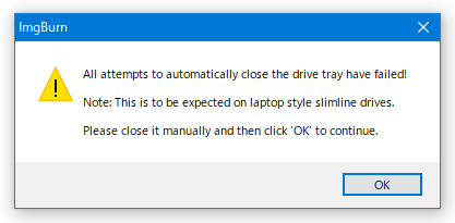 All attempts to automatically close the drive ～