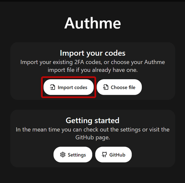 Import your codes