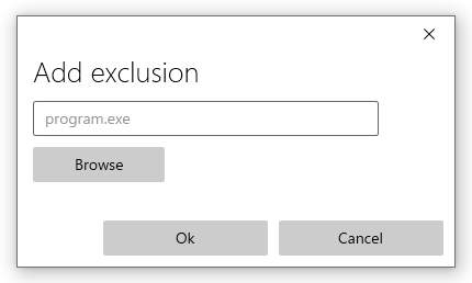 Add exclusion