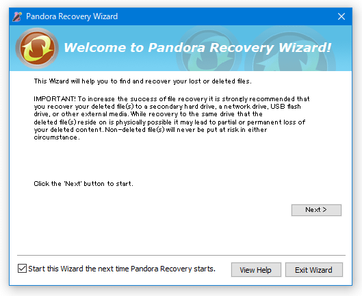 Pandora Recovery Wizard