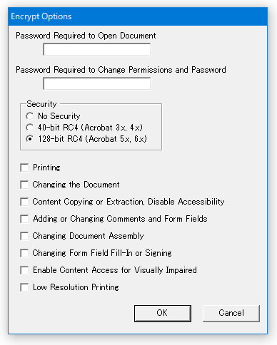 Encrypt Options