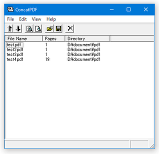 ConcatPDF スクリーンショット